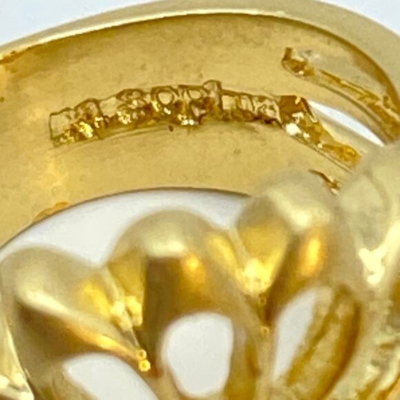 LIA SOPHIA KABLOOM Ring Flower Matte Gold Tone Black - Size 7 - Picture 9 of 9